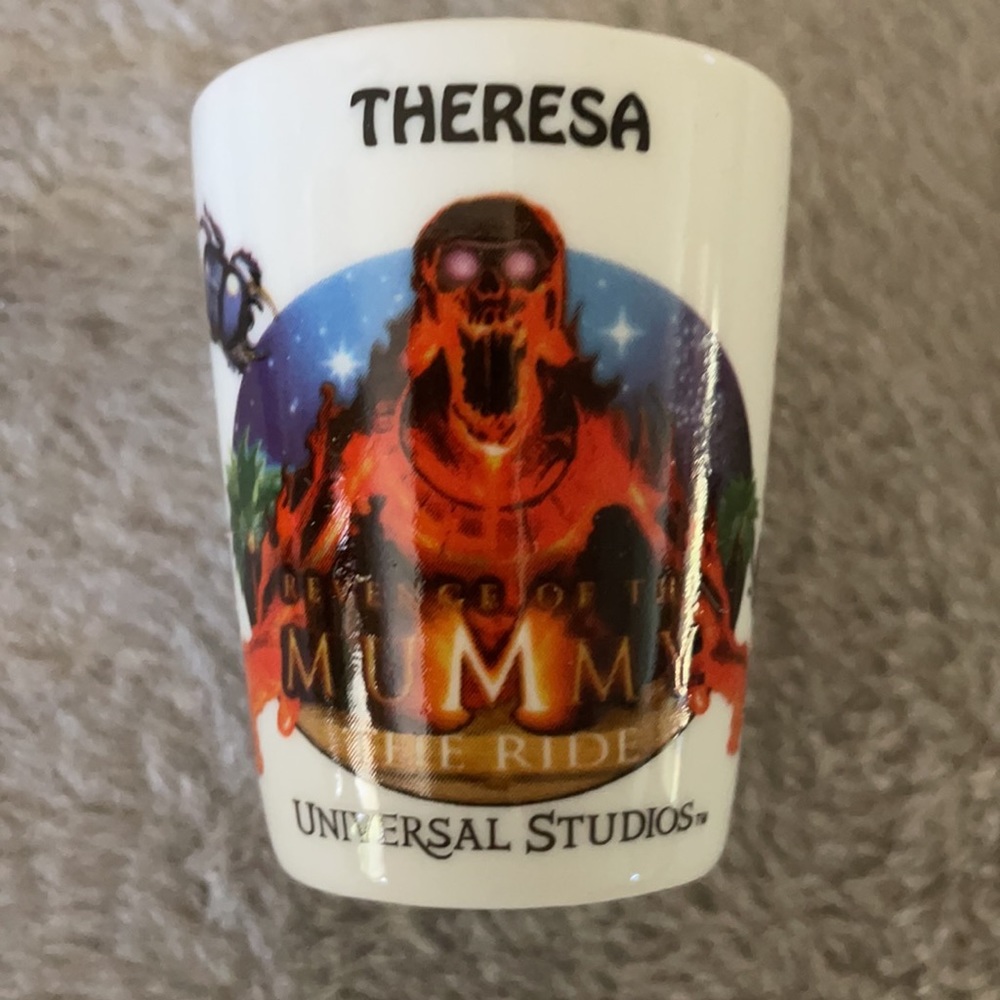 Universal Studios Mummy The Ride white shot glass